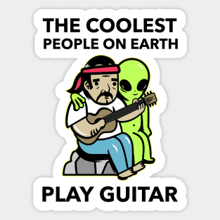 The Coolest People On Earth Play Guitar Sticker